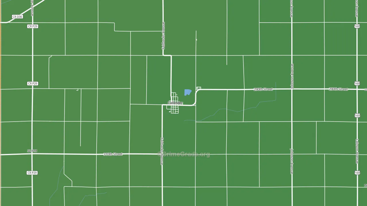 Callender, IA Map of Theft Rates