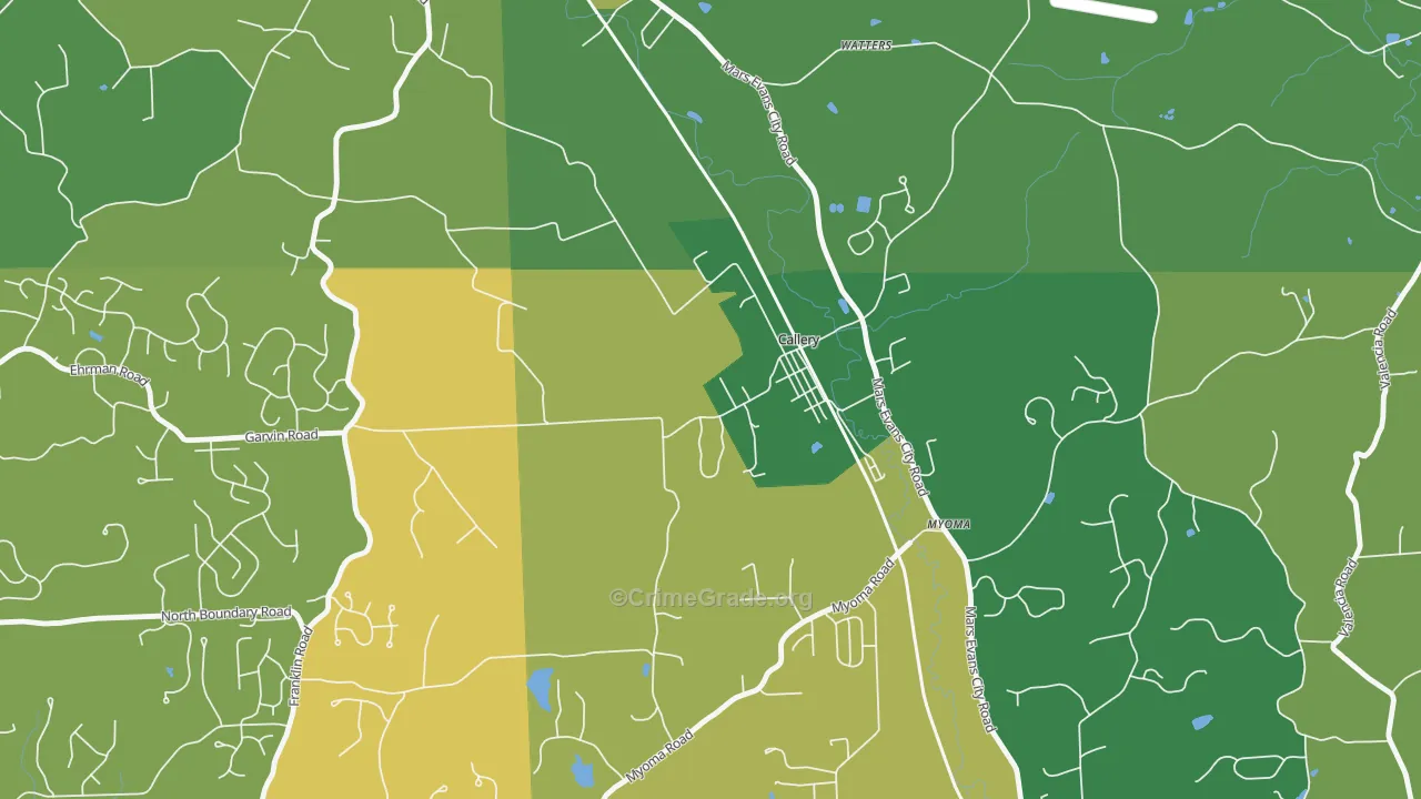 Callery, PA Map of Theft Rates