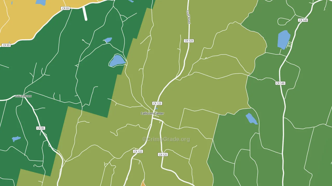 Callicoon Center, NY Map of Theft Rates