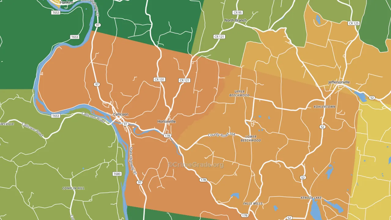 Callicoon, NY Map of Theft Rates