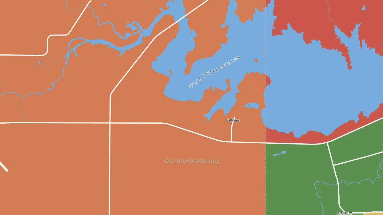 Calliham, TX Map of Theft Rates