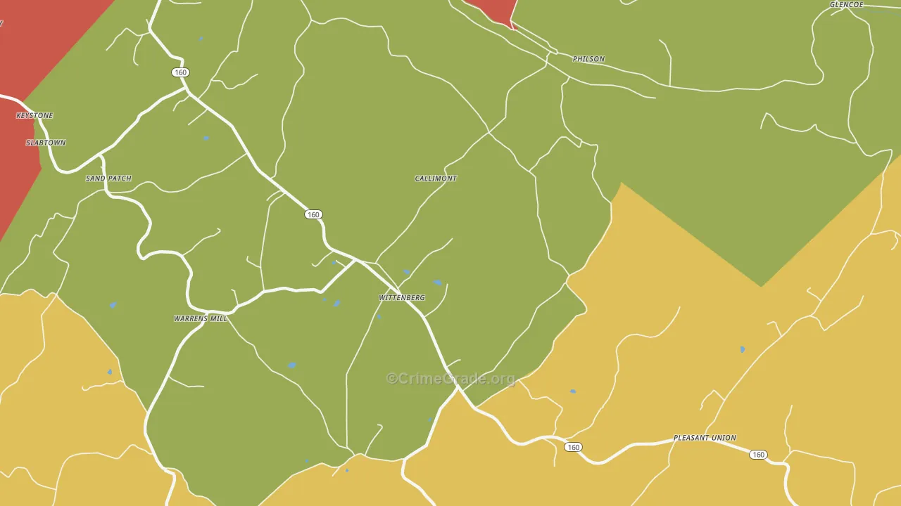 Callimont, PA Map of Theft Rates