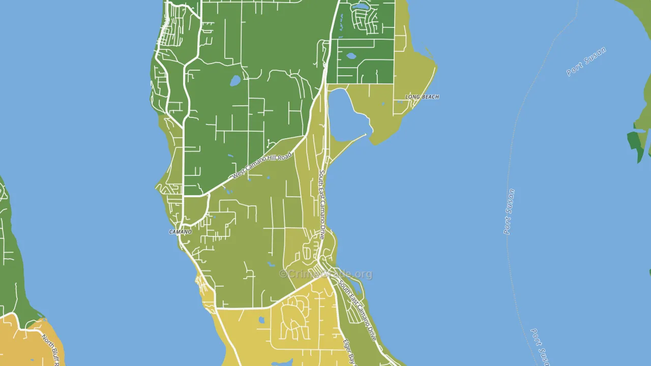 Camano Island, WA Map of Theft Rates
