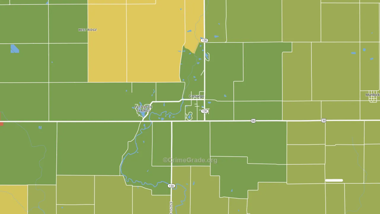 Camargo, IL Map of Theft Rates