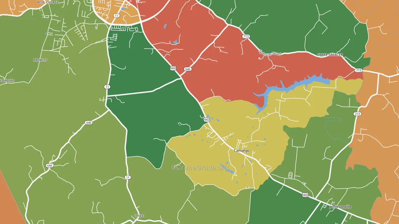 Camargo, KY Map of Theft Rates
