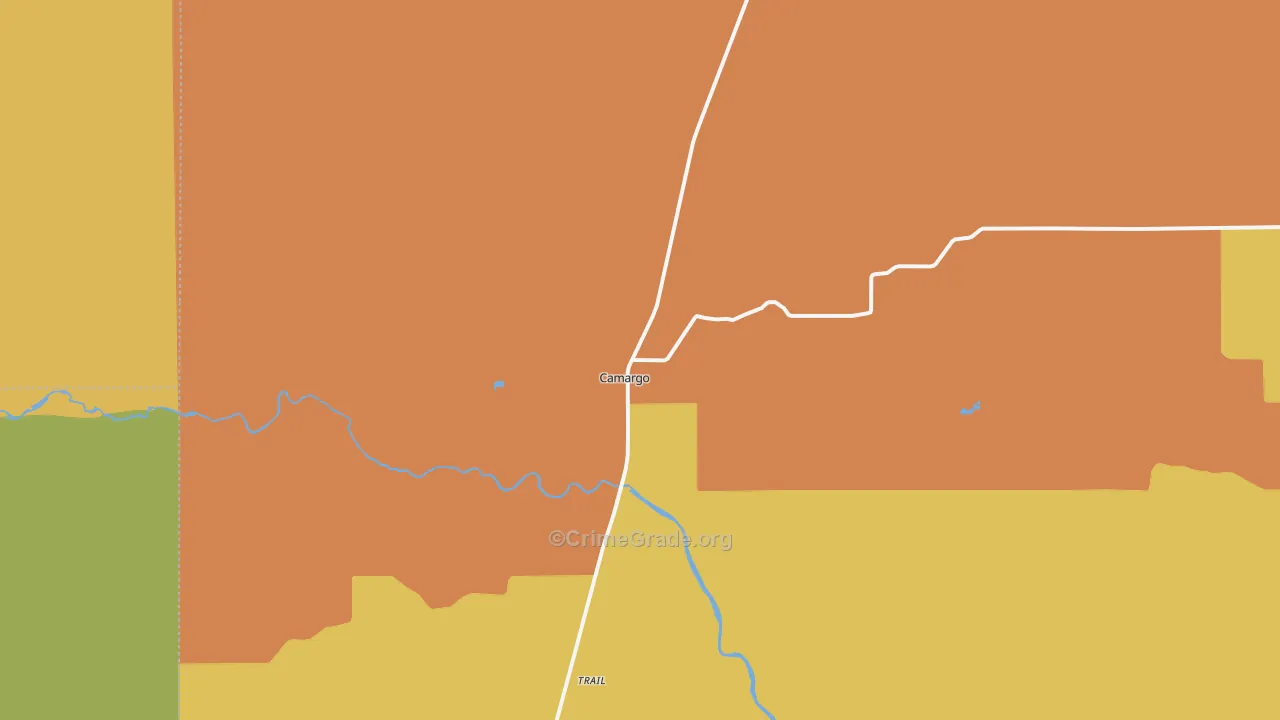 Camargo, OK Map of Theft Rates