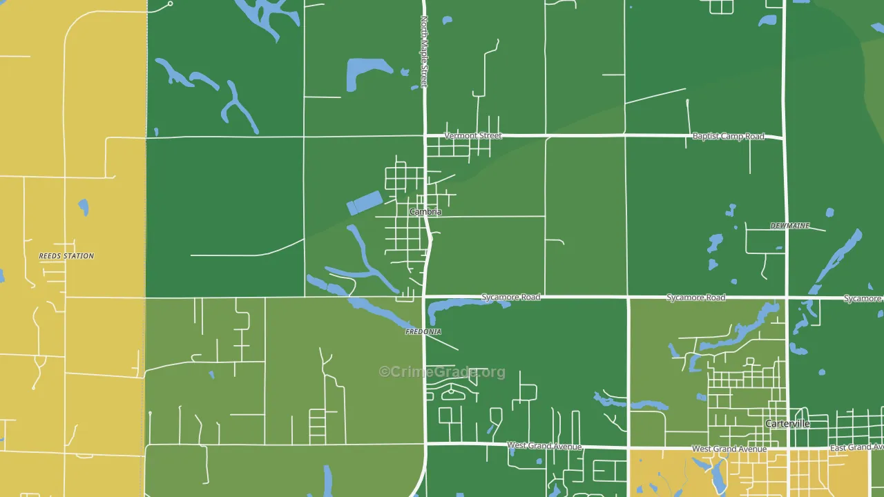 Cambria, IL Map of Theft Rates