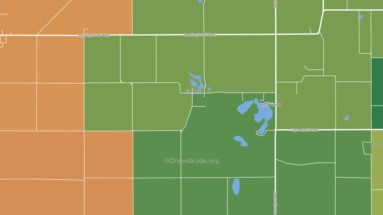 Cambria, MI Map of Theft Rates