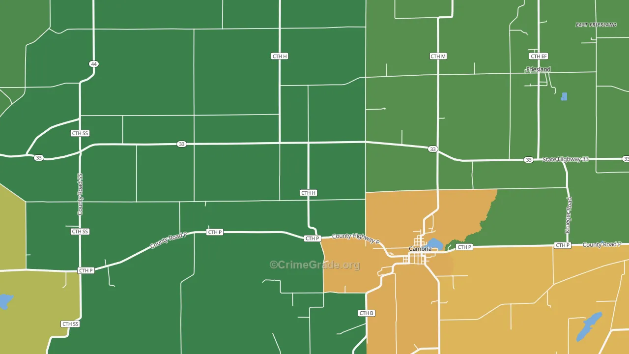 Cambria, WI Map of Theft Rates