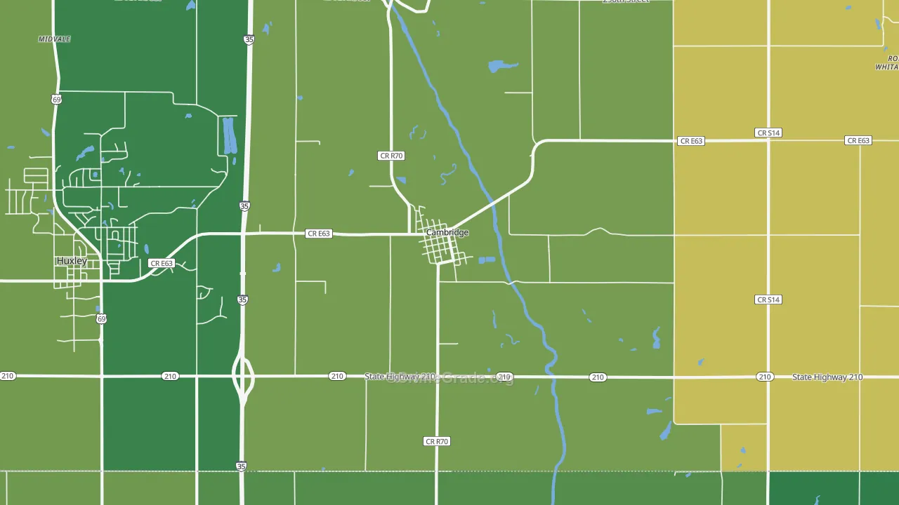 Cambridge, IA Map of Theft Rates