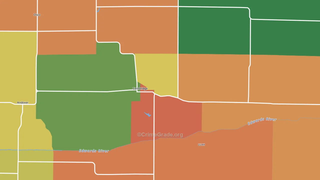 Cambridge, IL Map of Theft Rates