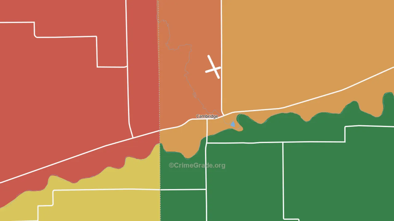 Cambridge, NE Map of Theft Rates