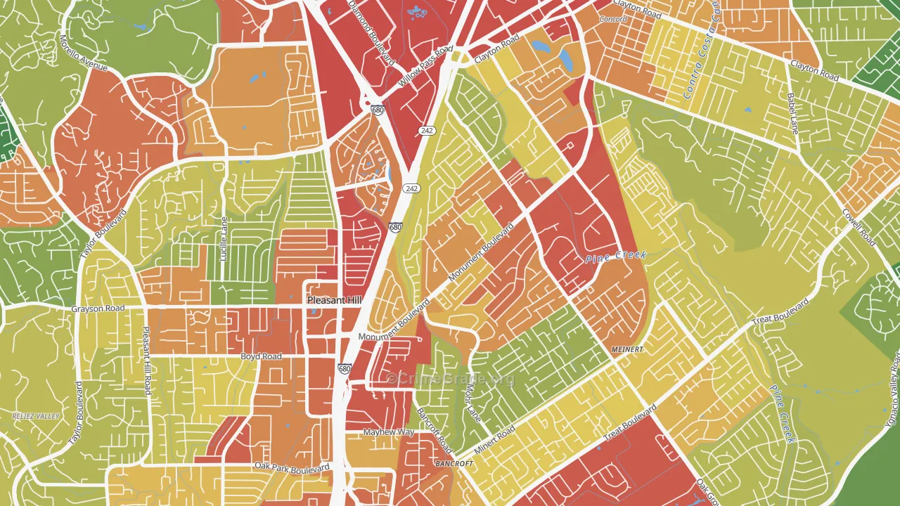 Cambridge Park, Concord, CA Map of Theft Rates