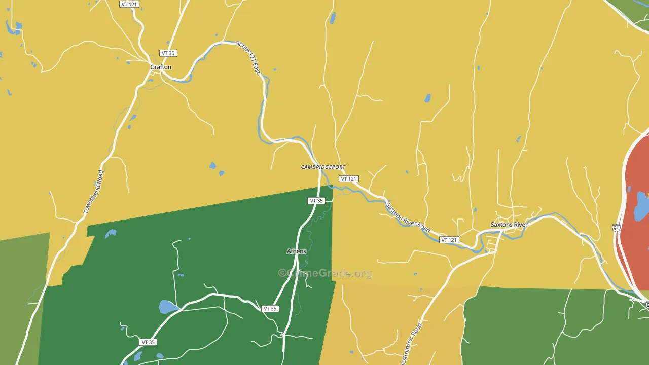 Cambridgeport, VT Map of Theft Rates