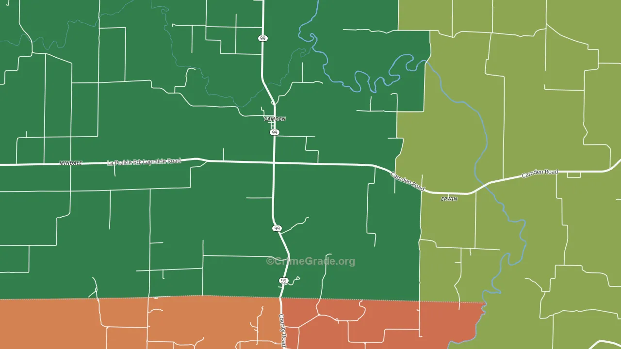 Camden, IL Map of Theft Rates