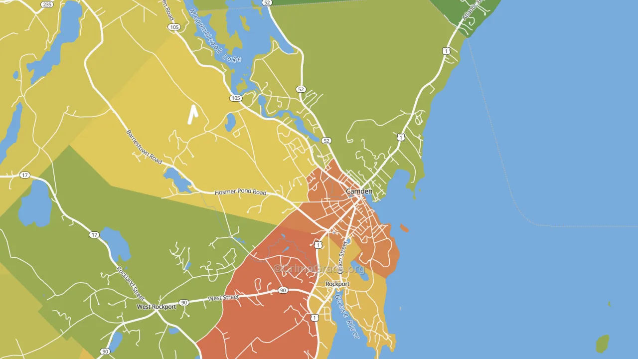 Camden, ME Map of Theft Rates