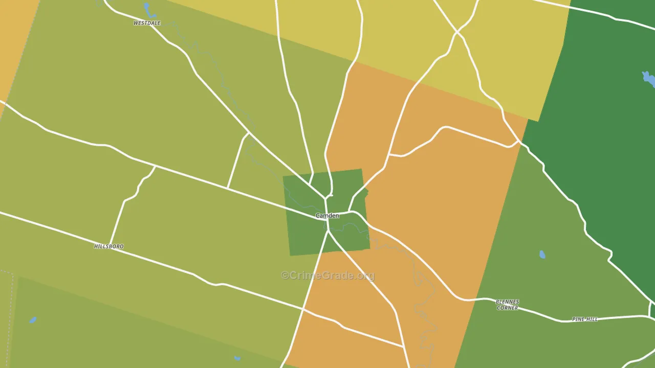 Camden, NY Map of Theft Rates