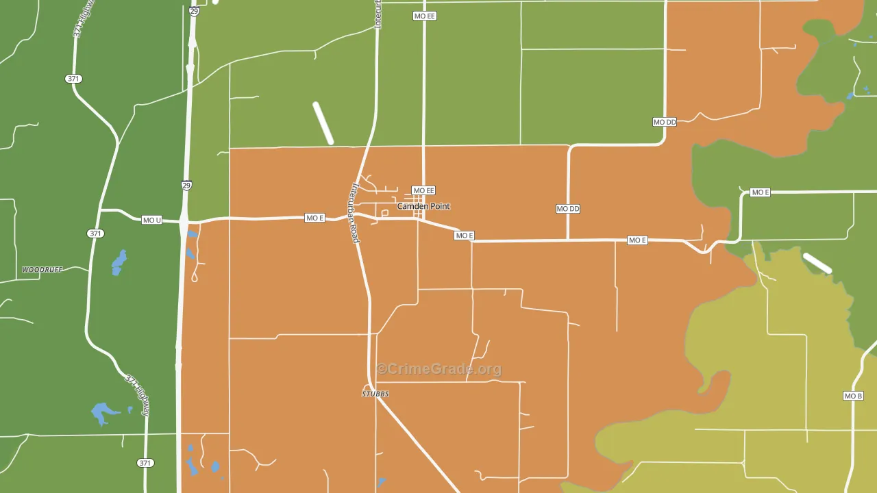 Camden Point, MO Map of Theft Rates