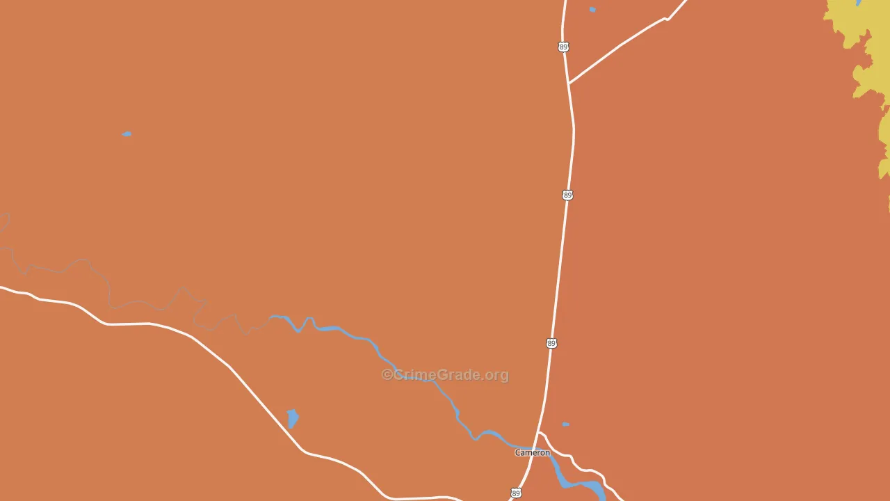 Cameron, AZ Map of Theft Rates