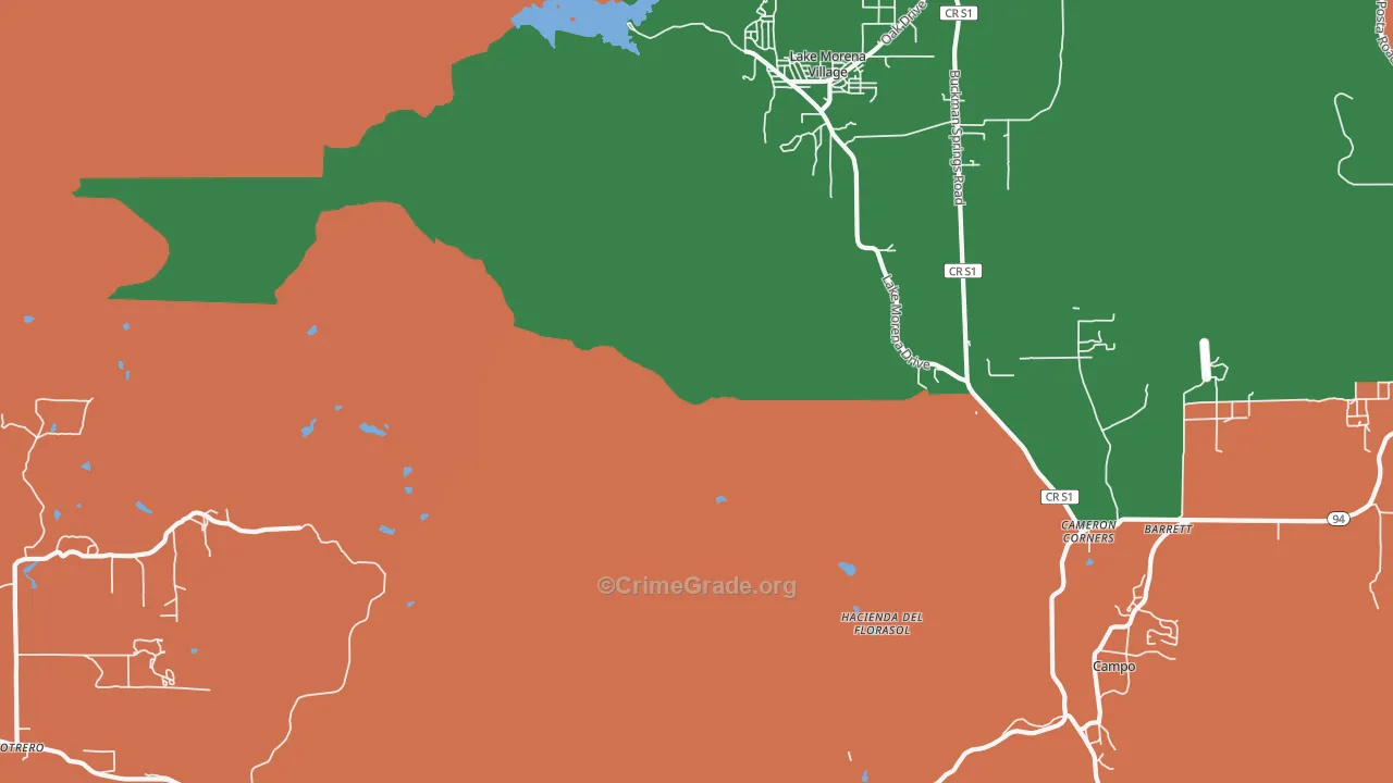 Cameron Corners, CA Map of Theft Rates