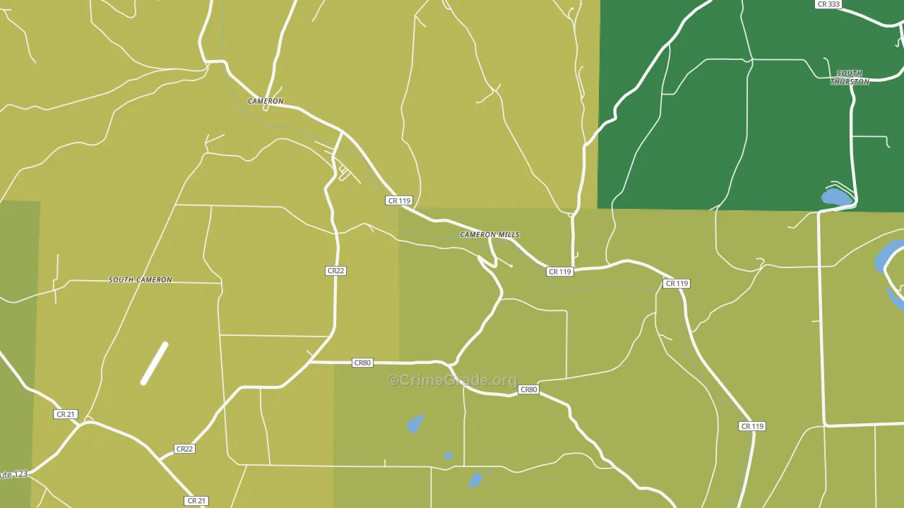 Cameron Mills, NY Map of Theft Rates