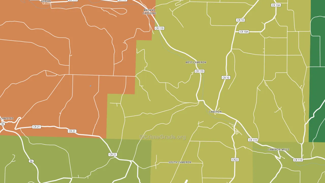 Cameron, NY Map of Theft Rates