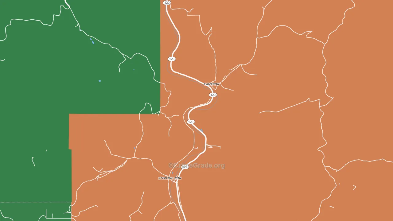 Cameron, PA Map of Theft Rates