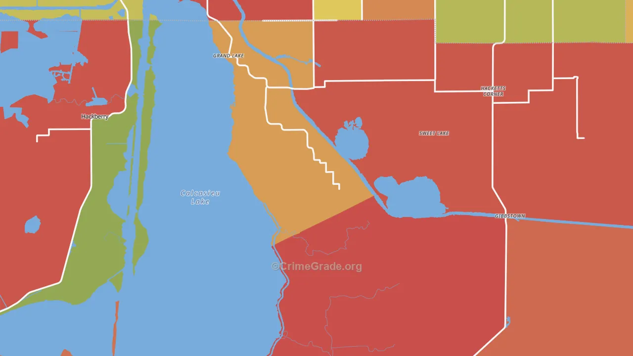 Cameron Parish, LA Map of Theft Rates