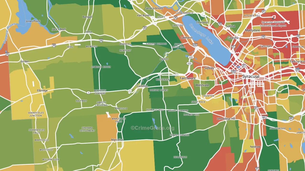 Camillus, NY Map of Theft Rates