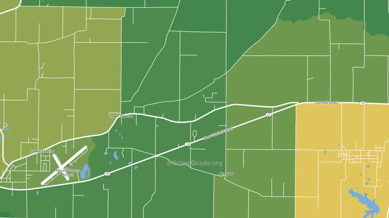 Camp Ground, IL Map of Theft Rates