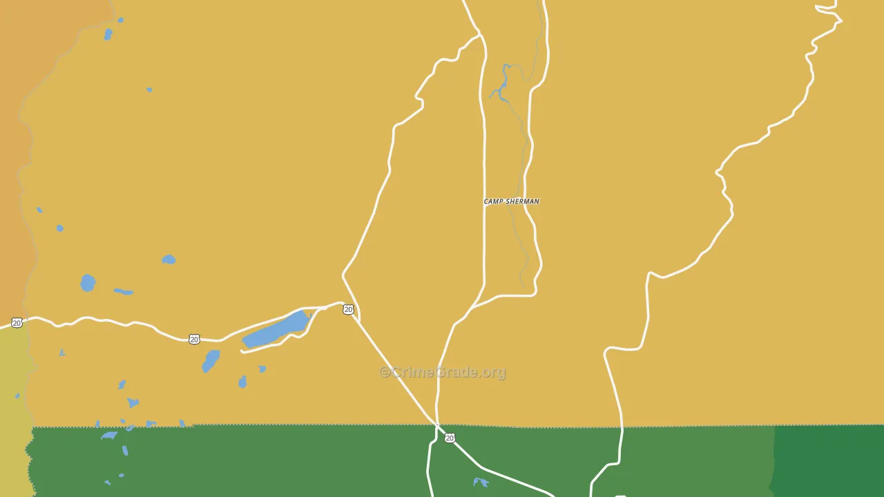 Camp Sherman, OR Map of Theft Rates