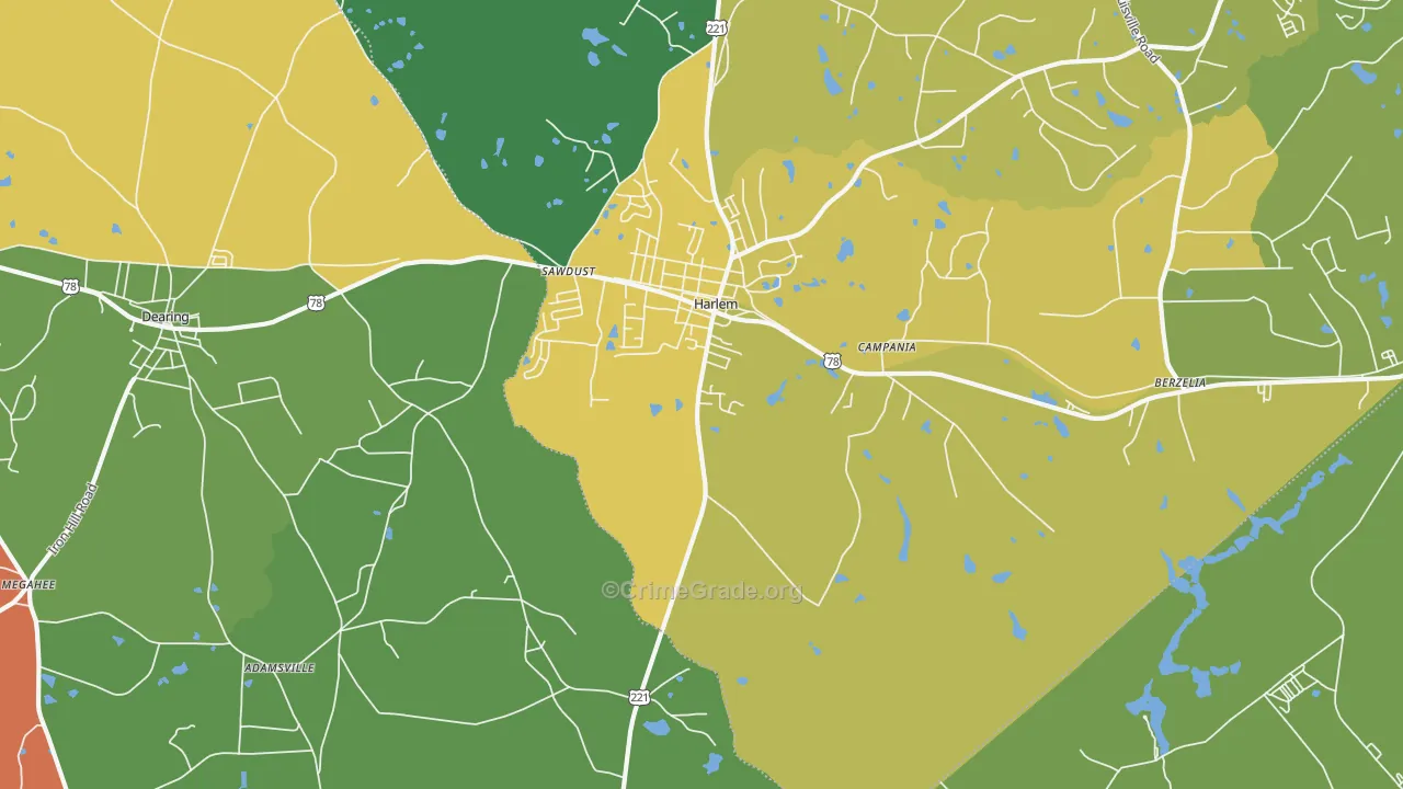Campania, GA Map of Theft Rates