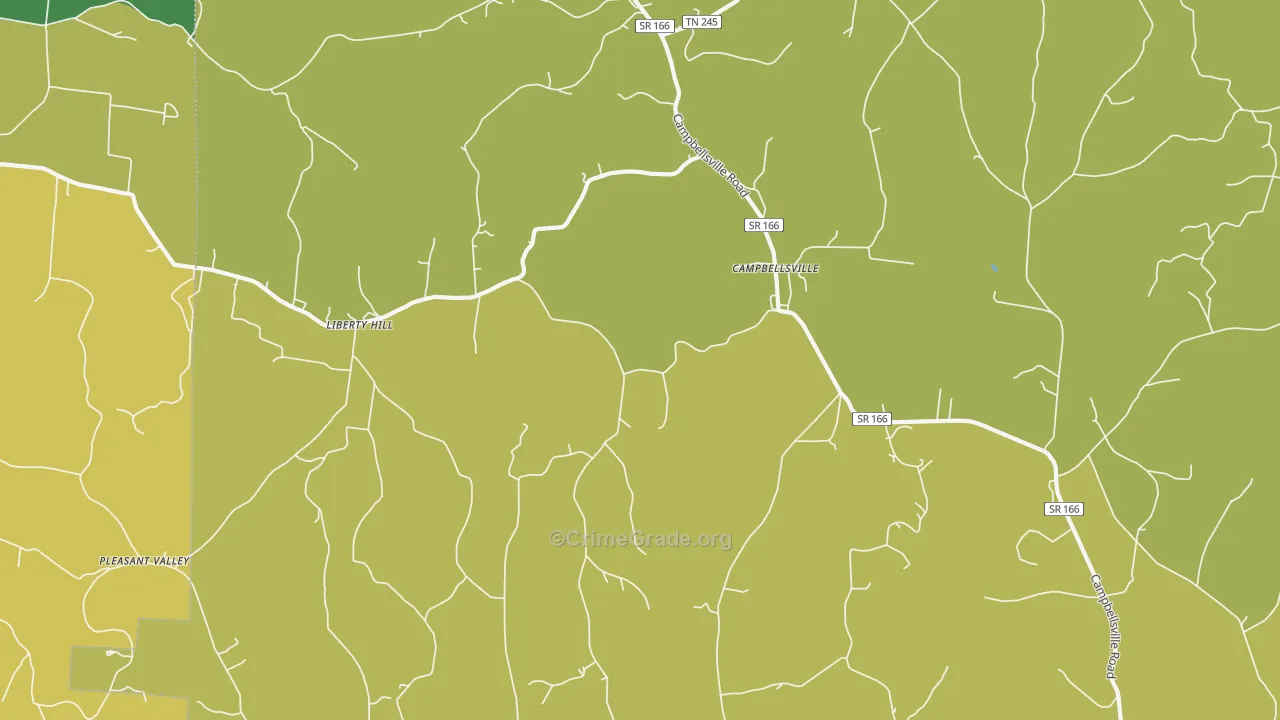 Campbellsville, TN Map of Theft Rates