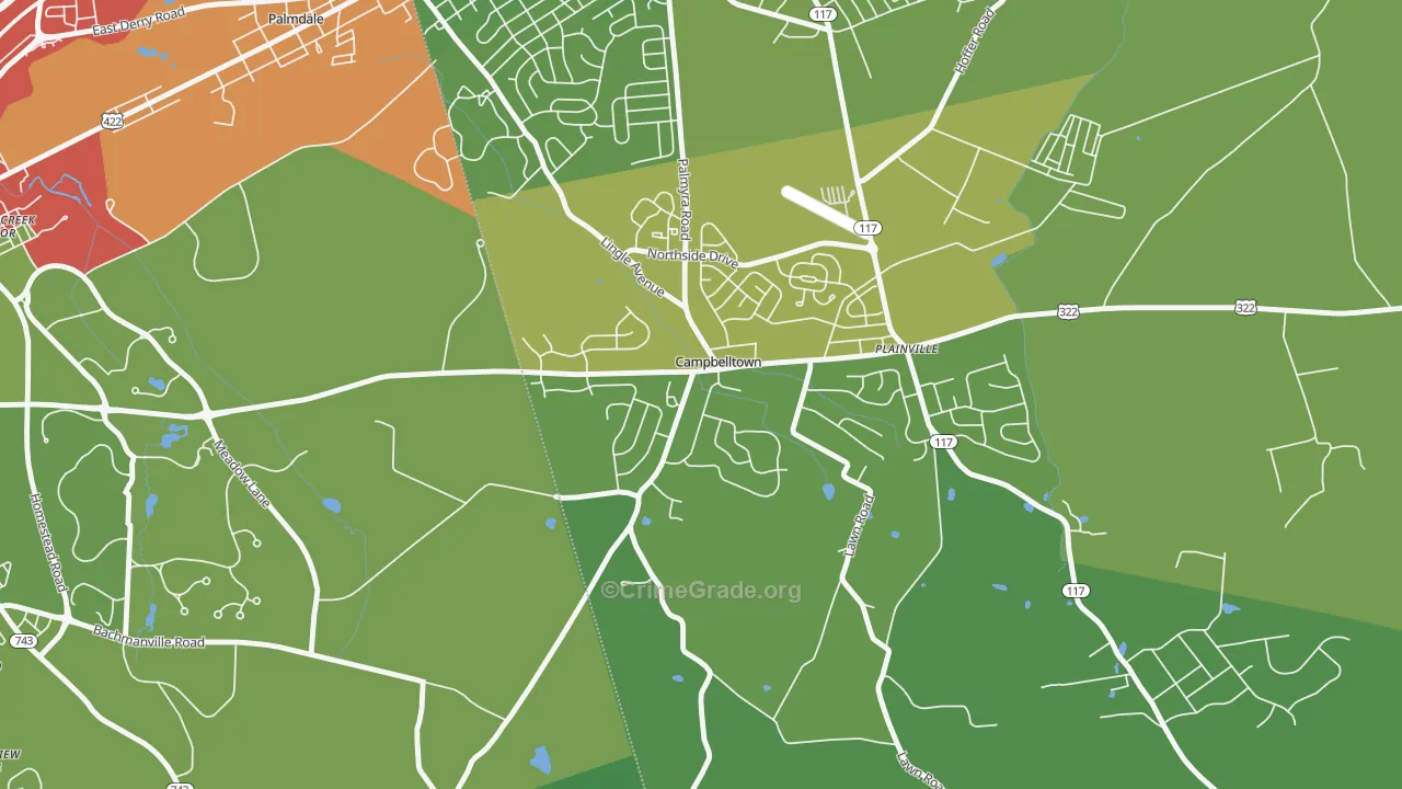 Campbelltown, PA Map of Theft Rates