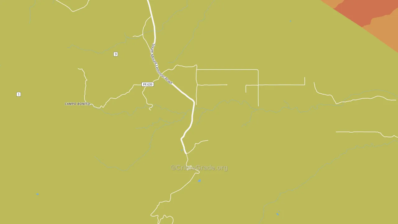Campo Bonito, AZ Map of Theft Rates