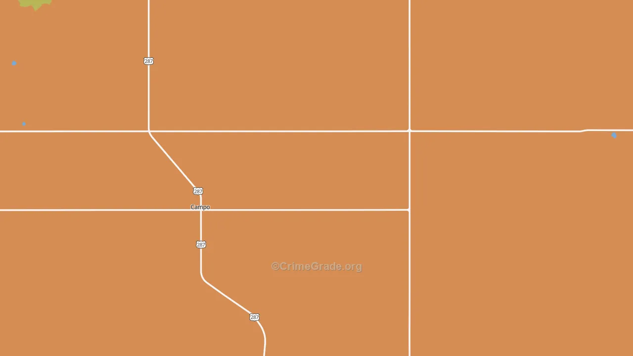 Campo, CO Map of Theft Rates