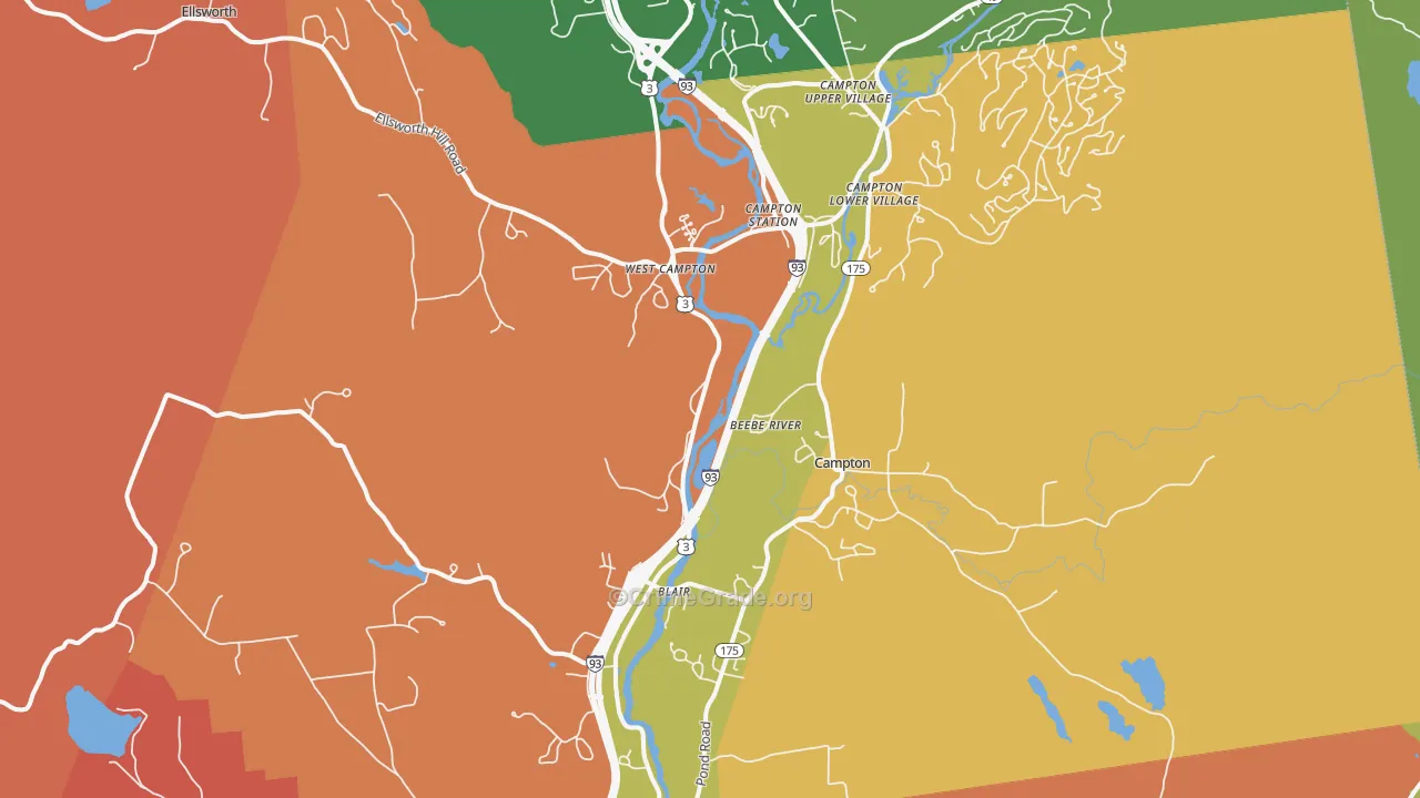 Campton, NH Map of Theft Rates
