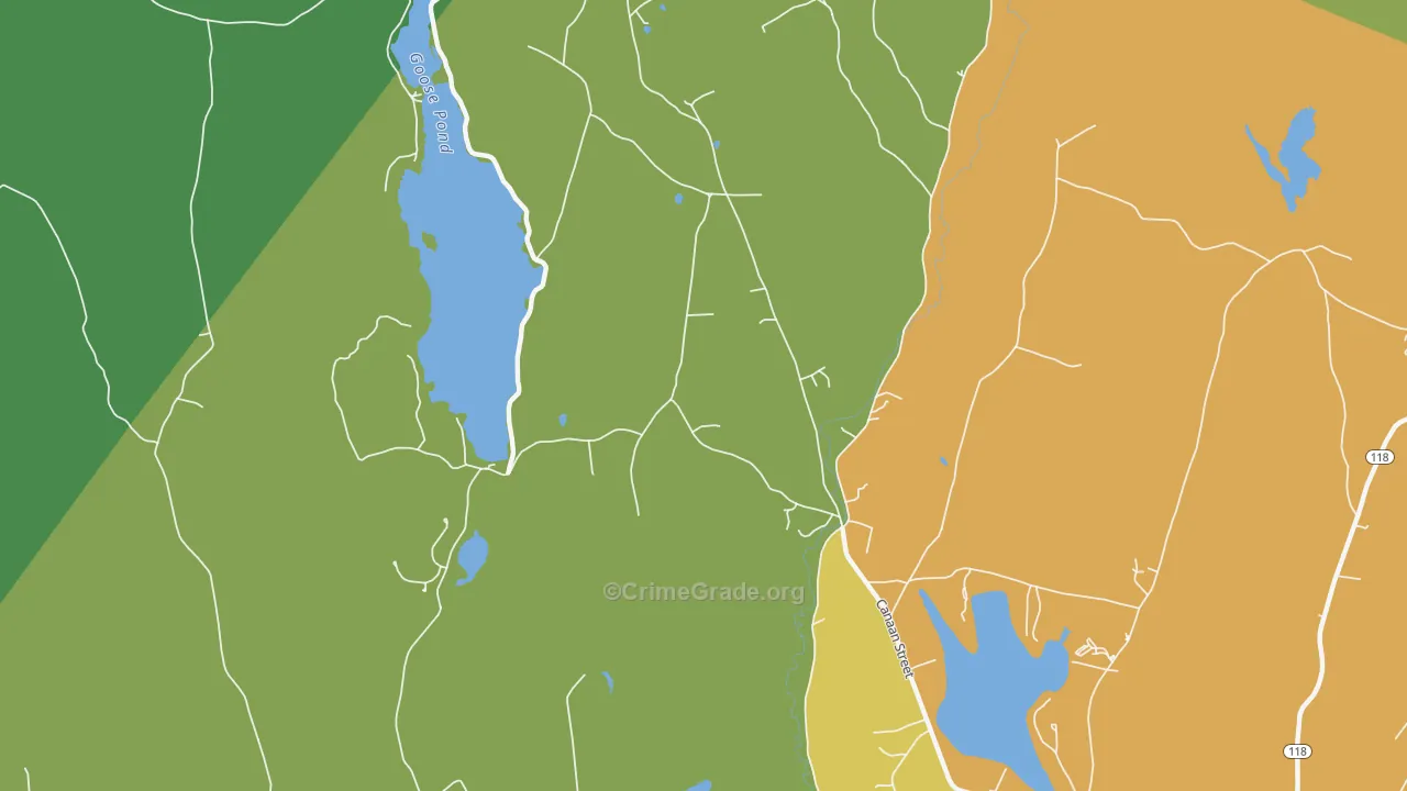 Canaan Center, NH Map of Theft Rates