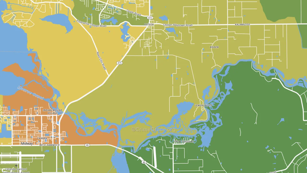 Canaan, FL Map of Theft Rates