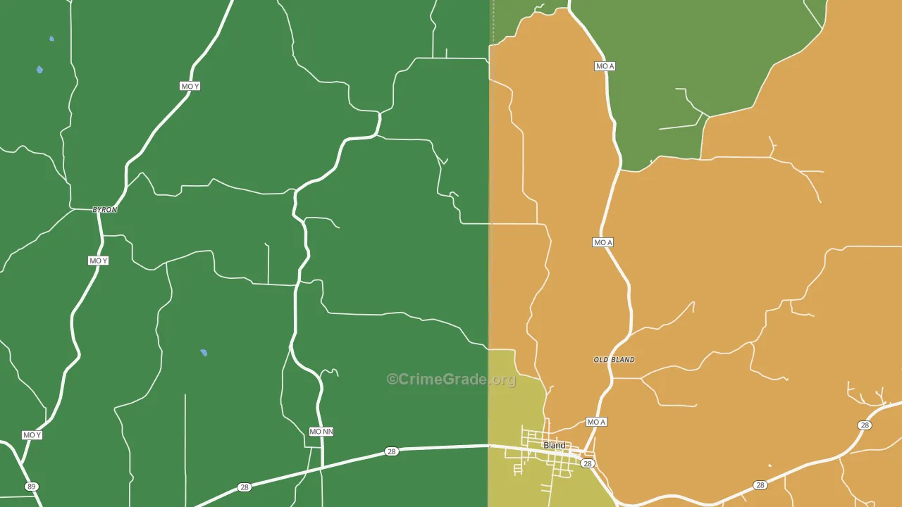 Canaan, MO Map of Theft Rates
