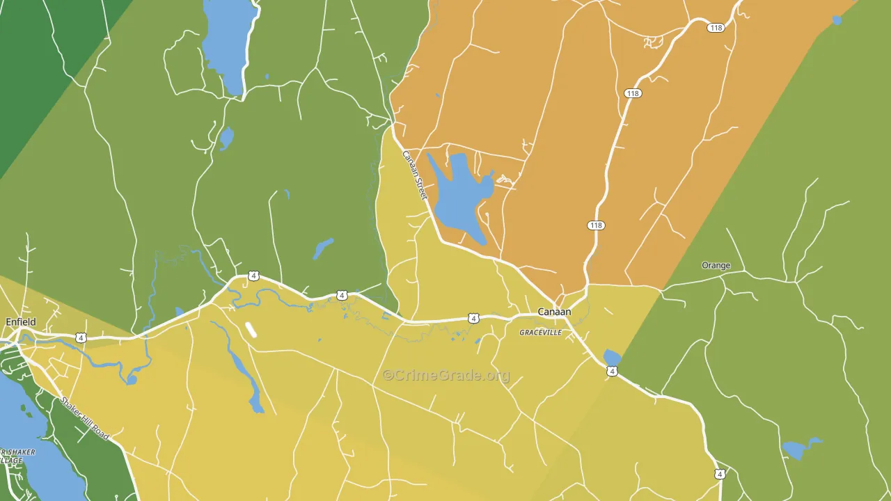 Canaan, NH Map of Theft Rates