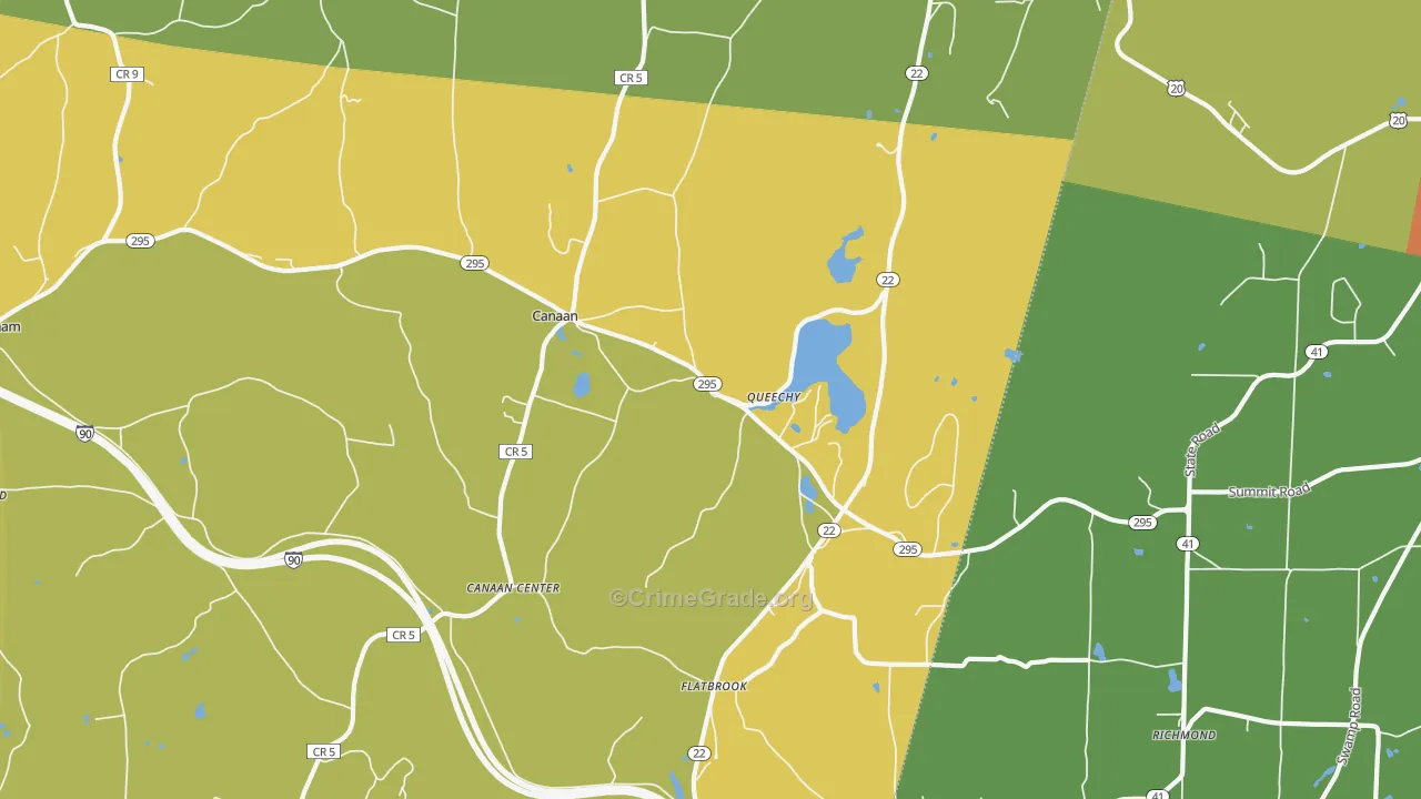 Canaan, NY Map of Theft Rates