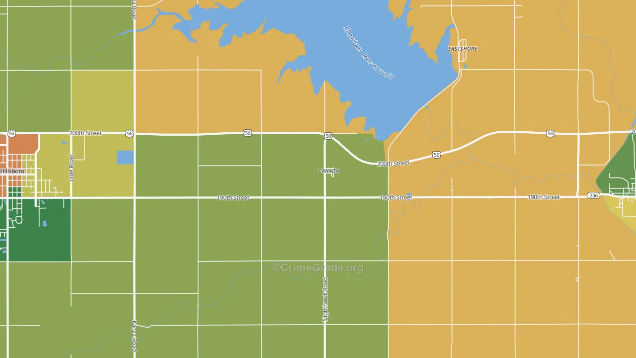 Canada, KS Map of Theft Rates