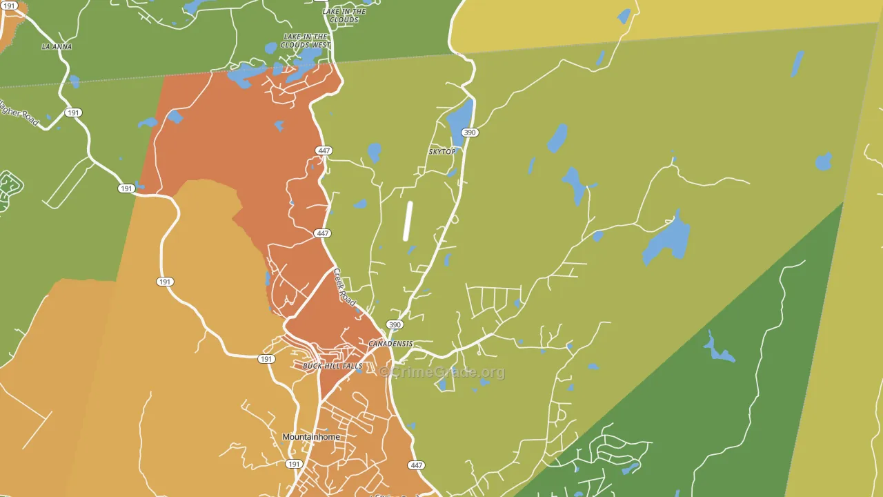 Canadensis, PA Map of Theft Rates