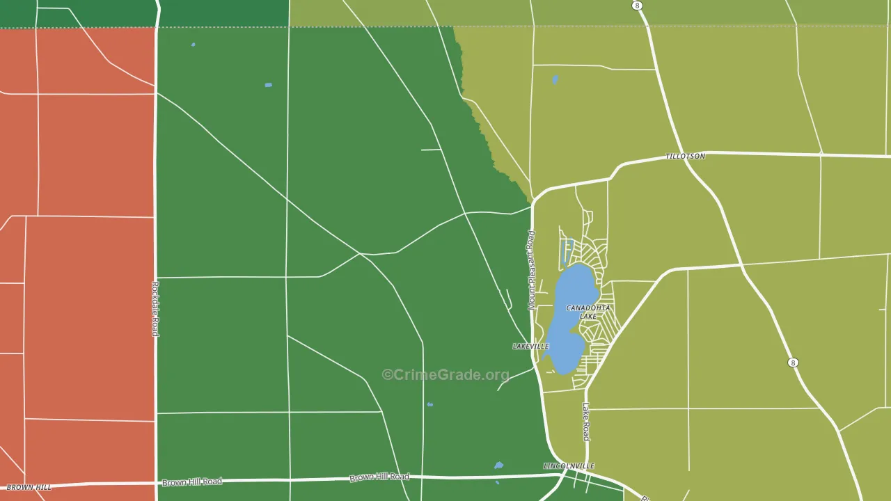 Canadohta Lake, PA Map of Theft Rates