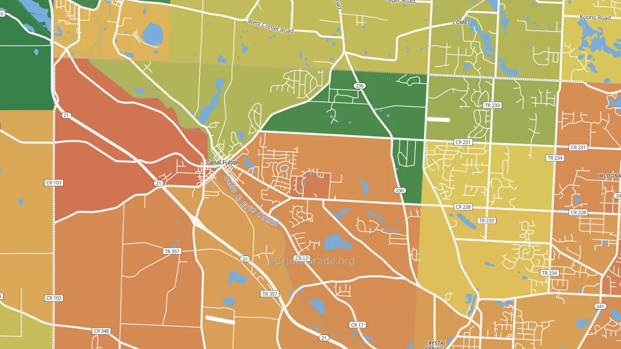 Canal Fulton, OH Map of Theft Rates