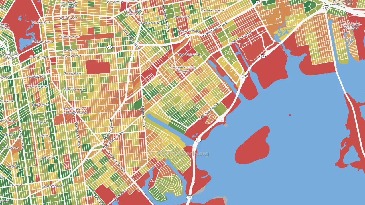 Canarsie, Brooklyn, NY Map of Theft Rates