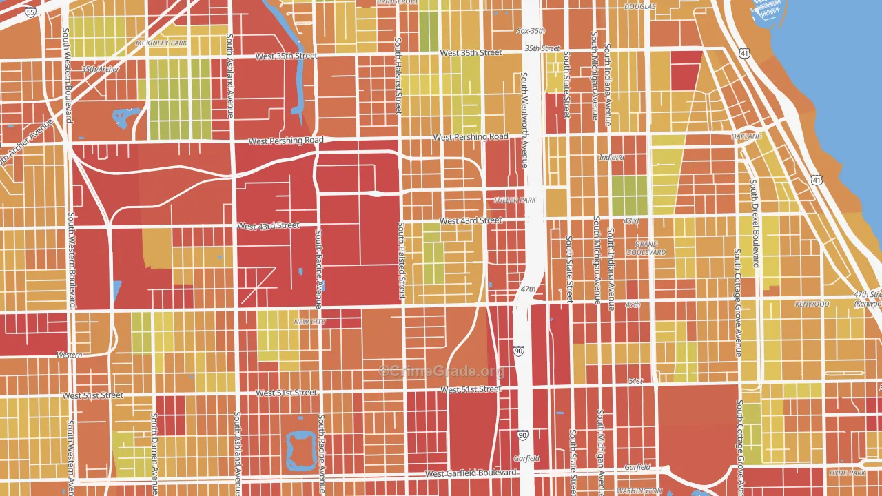 Canaryville, Chicago, IL Map of Theft Rates