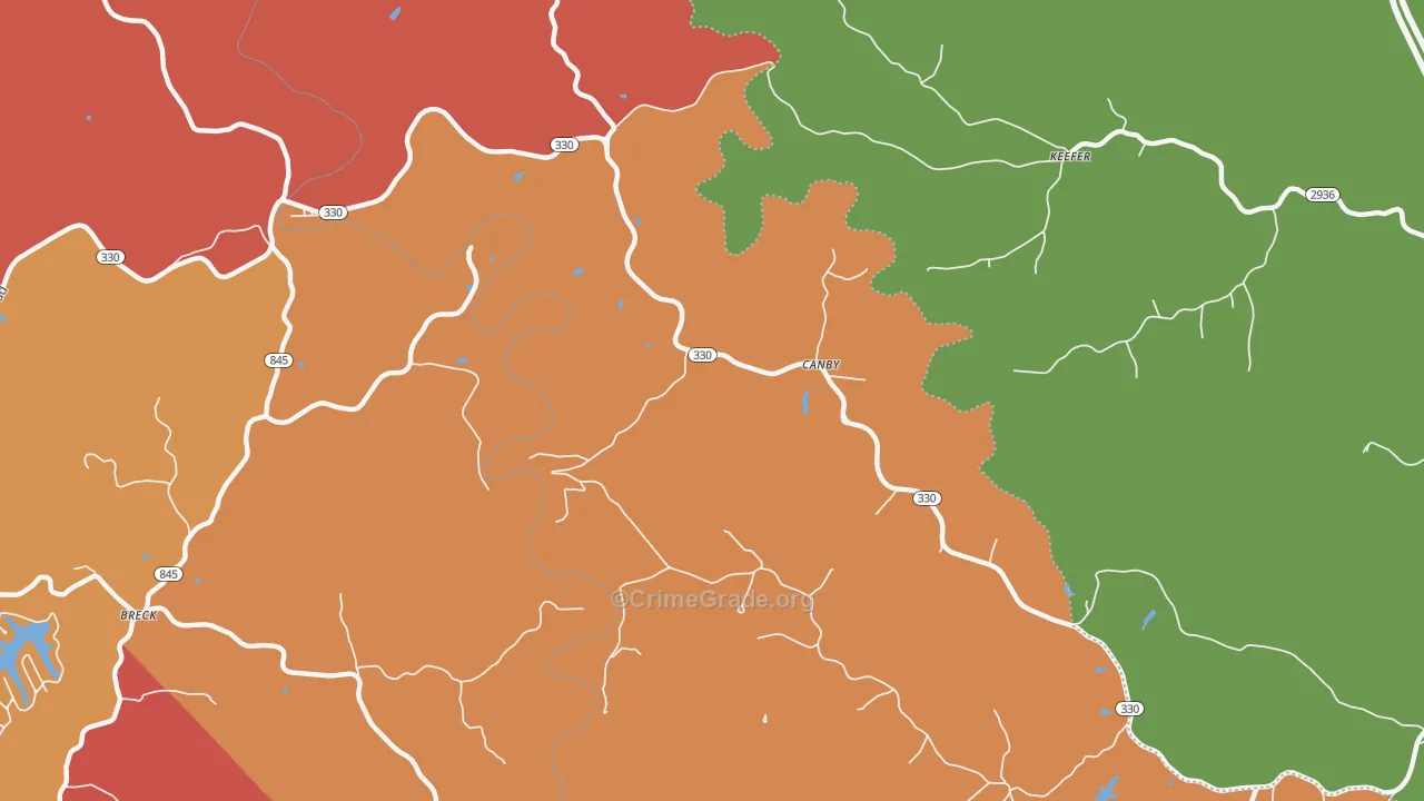 Canby, KY Map of Theft Rates