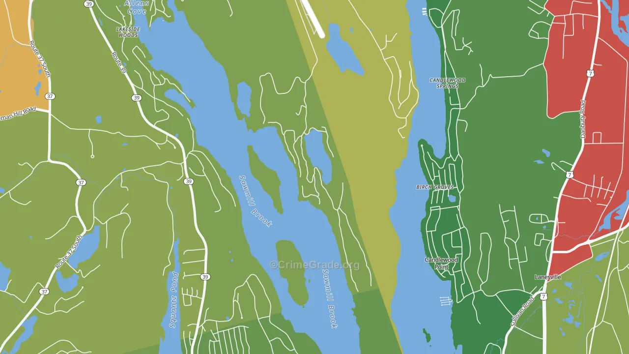 Candlewood Point, CT Map of Theft Rates